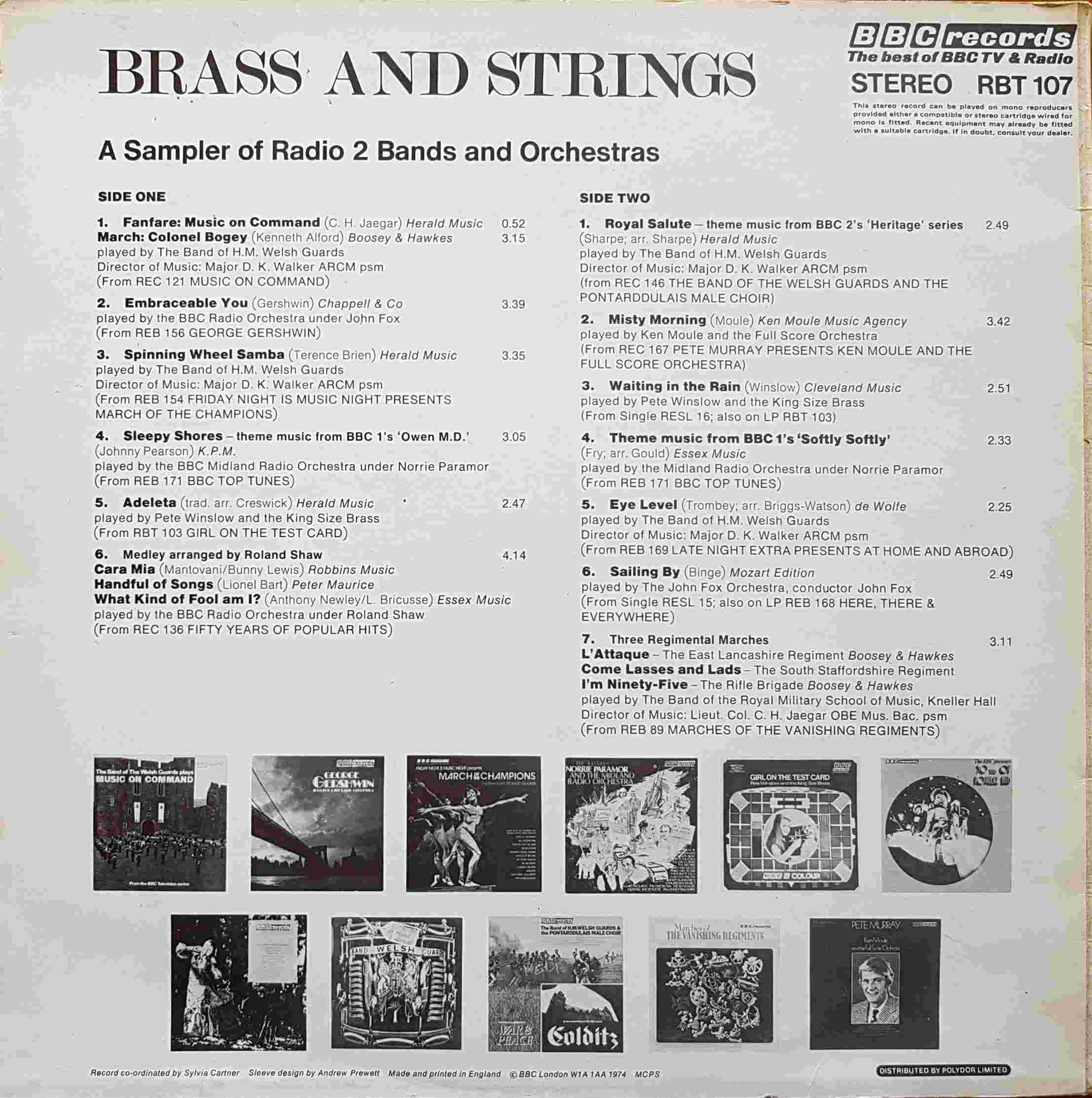 Picture of RBT 107 With brass and strings by artist Various from the BBC records and Tapes library
